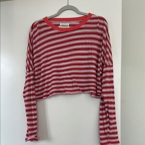 Playful Striped Long Sleeve Crop Top